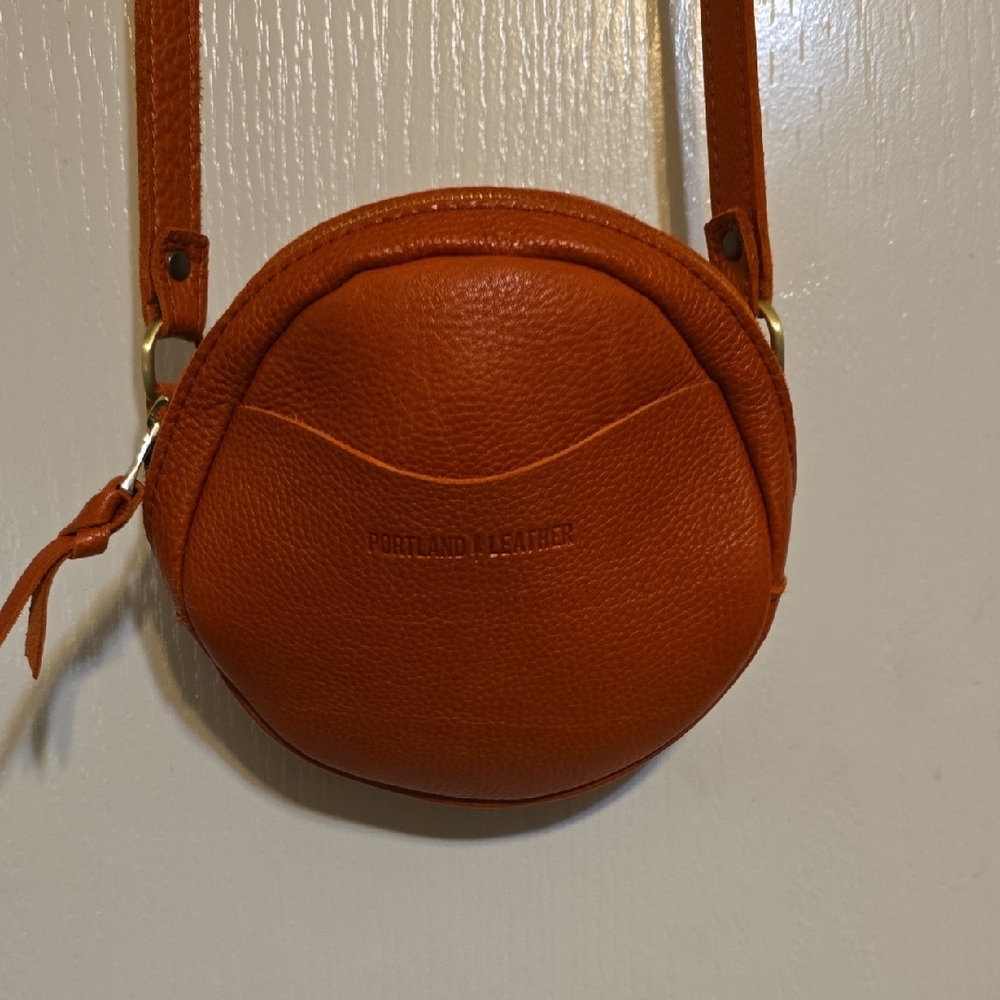 Portland Leather Crossbody Bag - Rich Orange